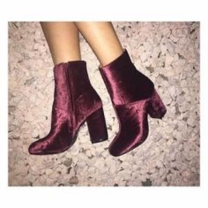 Plum Velvet Booties
